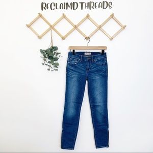 Madewell 8” ankle zip medium wash skinny jeans